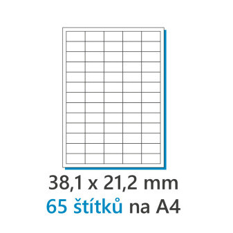 Etiketa 38,1x21,2mm/100ks biela, Labels 1/65