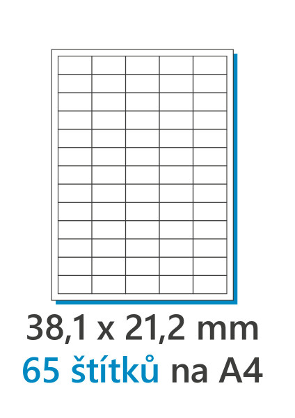 Etiketa 38,1x21,2mm/100ks biela, Labels 1/65